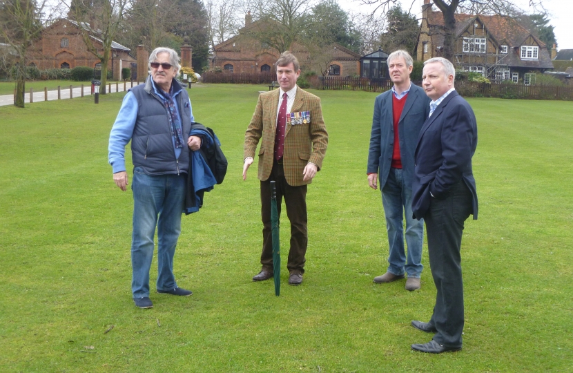 Esher ward councillors with retired colonel John Handford (centre)