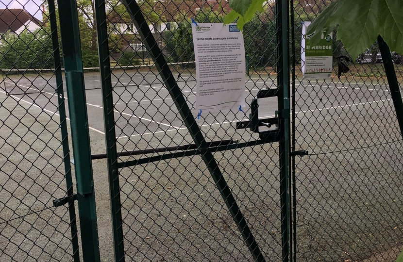 Anyone for tennis? The locked courts at Grovelands Rec, Molesey
