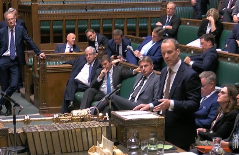 Dom takes questions at the despatch box as Foreign Secretary