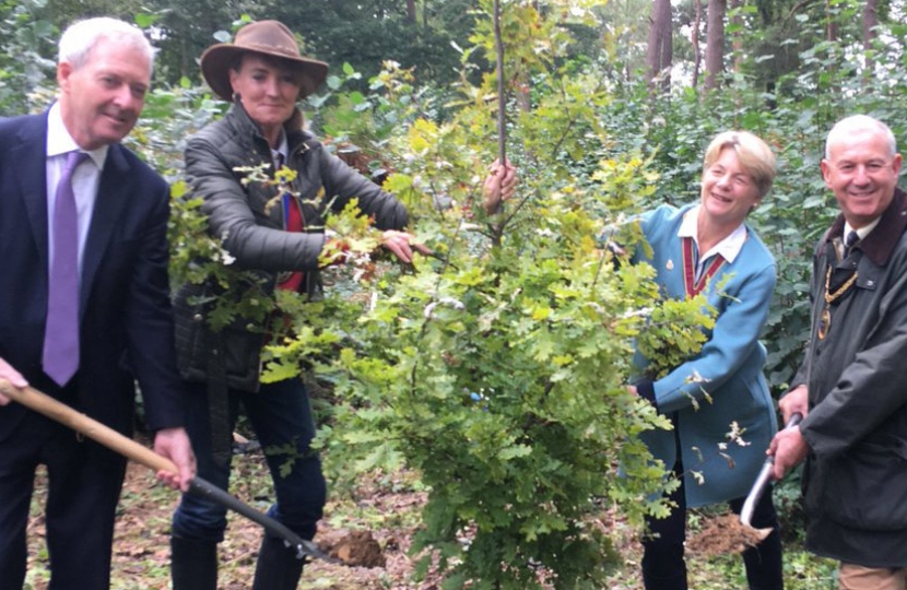 Tim Oliver (left) plants one of Surrey's 1.2 million new trees