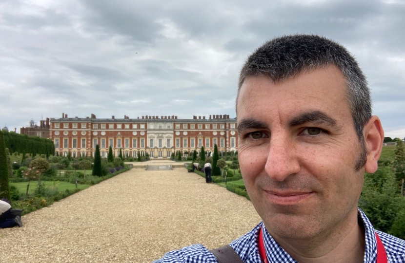 Cllr Steve Bax during a planning committee visit to Hampton Court