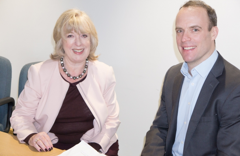 Ruth Mitchell, pictured with local MP Dominic Raab