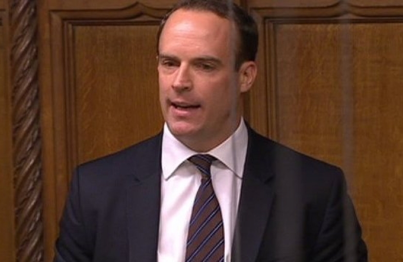 Dominic Raab speaking in Parliament