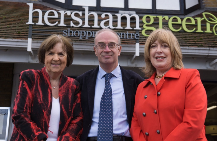 Hersham candidates Cllrs Mary Sheldon, John O'Reilly and Ruth Mitchell