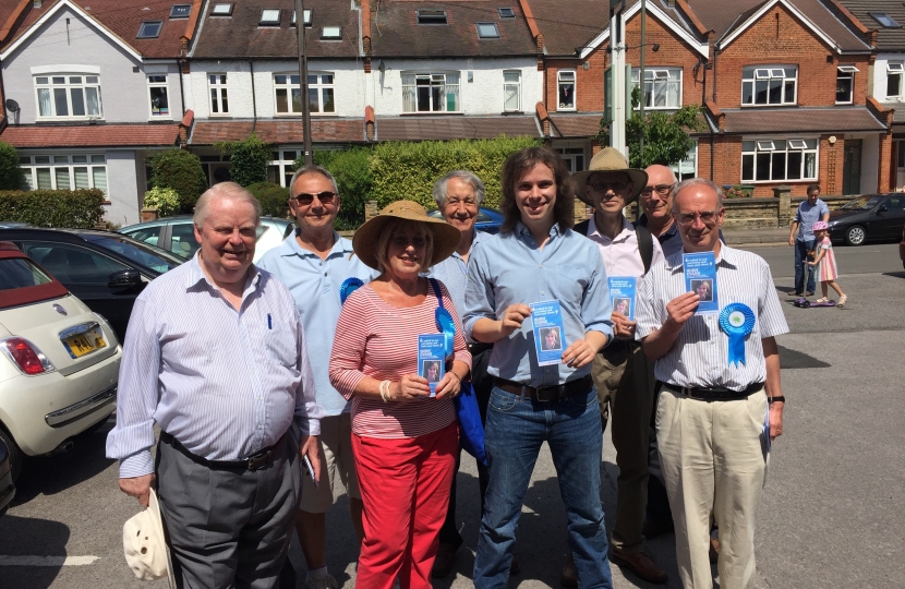 Hugh Evans and Conservative councillors canvassing in Long Ditton