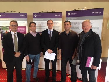 L-R East Molesey county councillor Peter Szanto, Paul Wood, Dominic Raab MP, Steve Bax and Terence Alexander