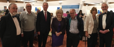 Pictured at the meeting (l-r): Weybridge St George’s Hill councillor Ian Donaldson, Council Leader Tim Oliver, Hersham’s Ruth Mitchell, John O’Reilly and Mary Sheldon, and Oatlands’ Cllr Barry Cheyne