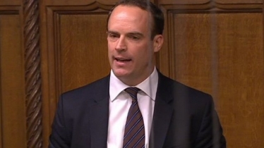 Dominic Raab speaking in Parliament