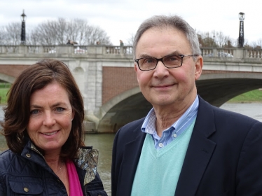 Debi Oliver and Cllr Peter Szanto in Molesey East ward