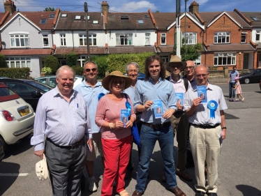 Hugh Evans and Conservative councillors canvassing in Long Ditton